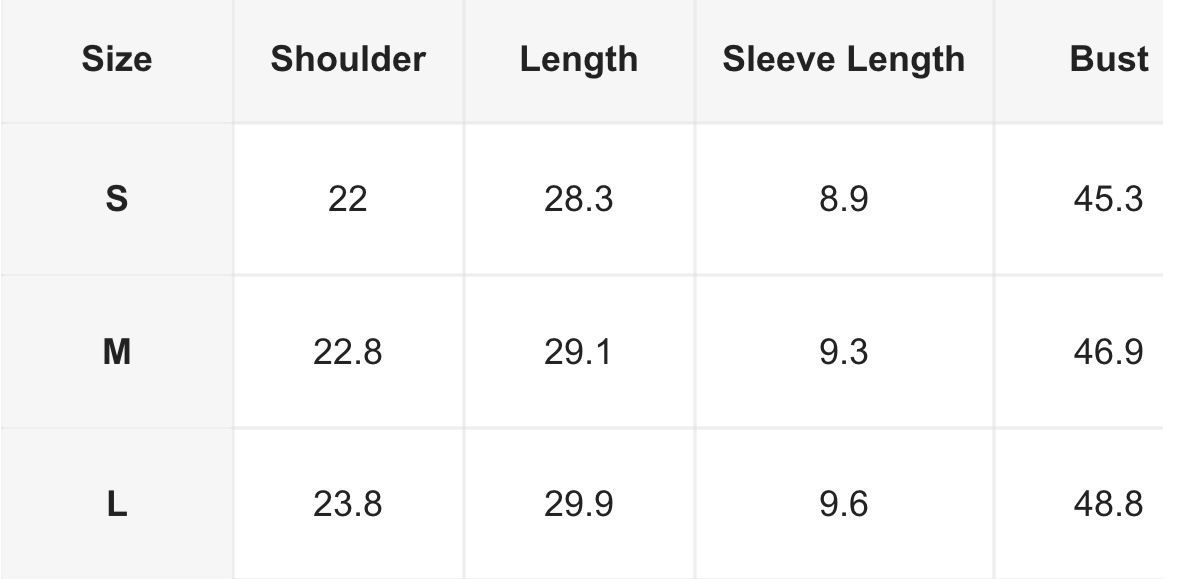 Hypemode Oversize Tee Size Chart